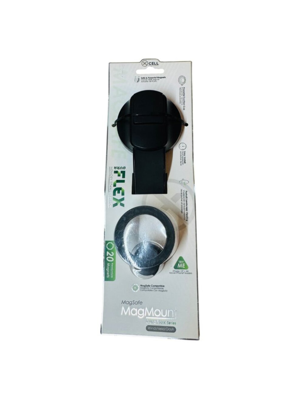 Xcell MagMount DuraFlex MagSafe Windshield Dash Phone Mount With MagPlate